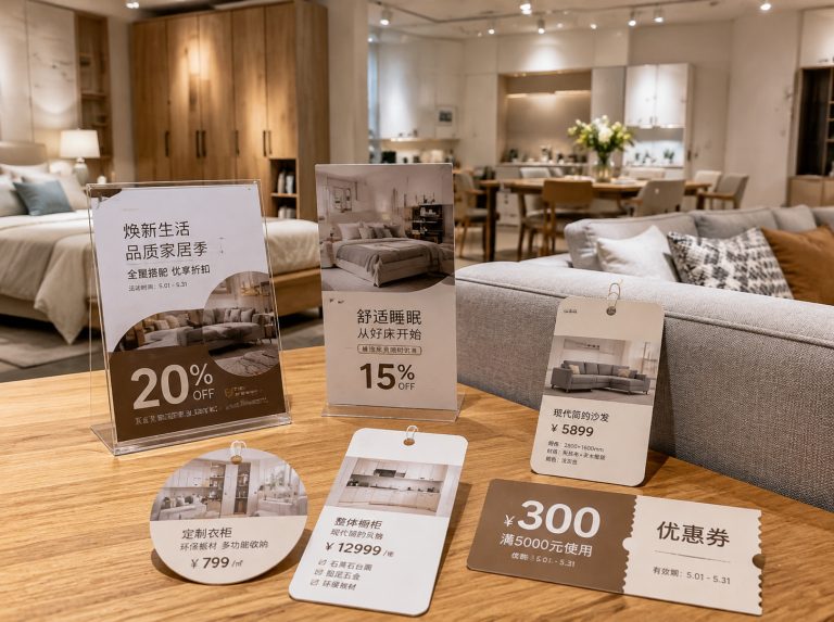 盐池县家具门店单页海报与吊牌